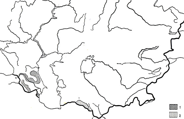 Карта 106. Смирный эйренис (1), полосатый эйренис (2)